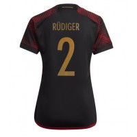 Saksa Antonio Rudiger #2 Vieraspaita Naiset MM-kisat 2022 Lyhythihainen